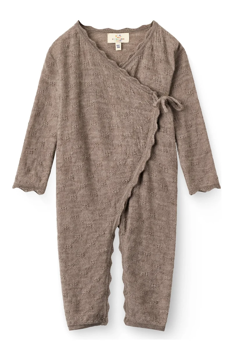 Light Knitted Full Body w. Scallop Edge - Natural Melange
