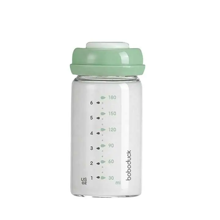All-in-One Wide-Neck Glass Baby Milk Storage Bottle | Pump Directly into Bottle Store in Refrigrator and Feed Directly from Glass Bottle| BPA-Free | Glass Breast Milk Storage Container Compatible with Most Breat Pumps Dishwasher Safe Glass Storage Bottle