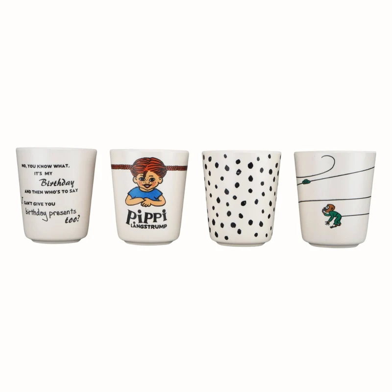 Pippi barnmuggar i melamin – 4-pack