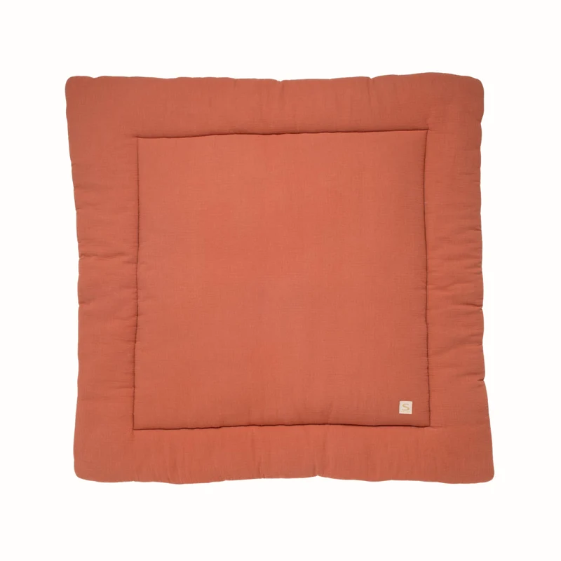 Lekmatta i muslin 100×100 cm – Terracotta