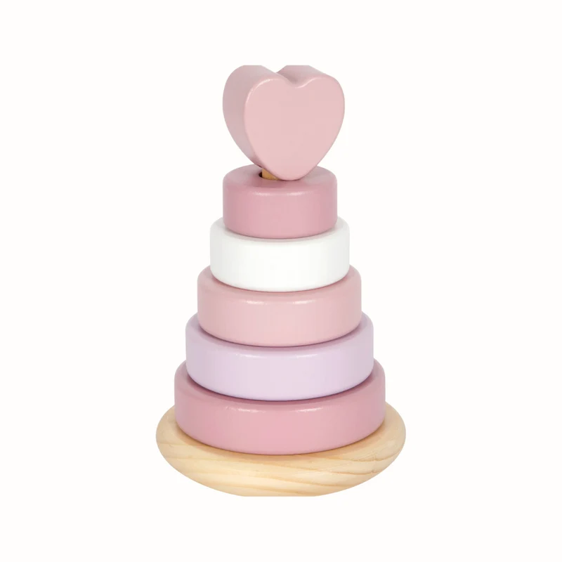 Stapeltorn rosa med hjärta