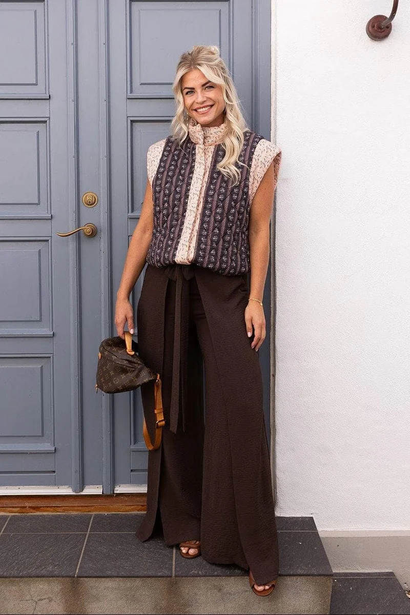 Molly&My X Melanie Due - Carina D Soft Pants 170149 - 676 - Dark Brown