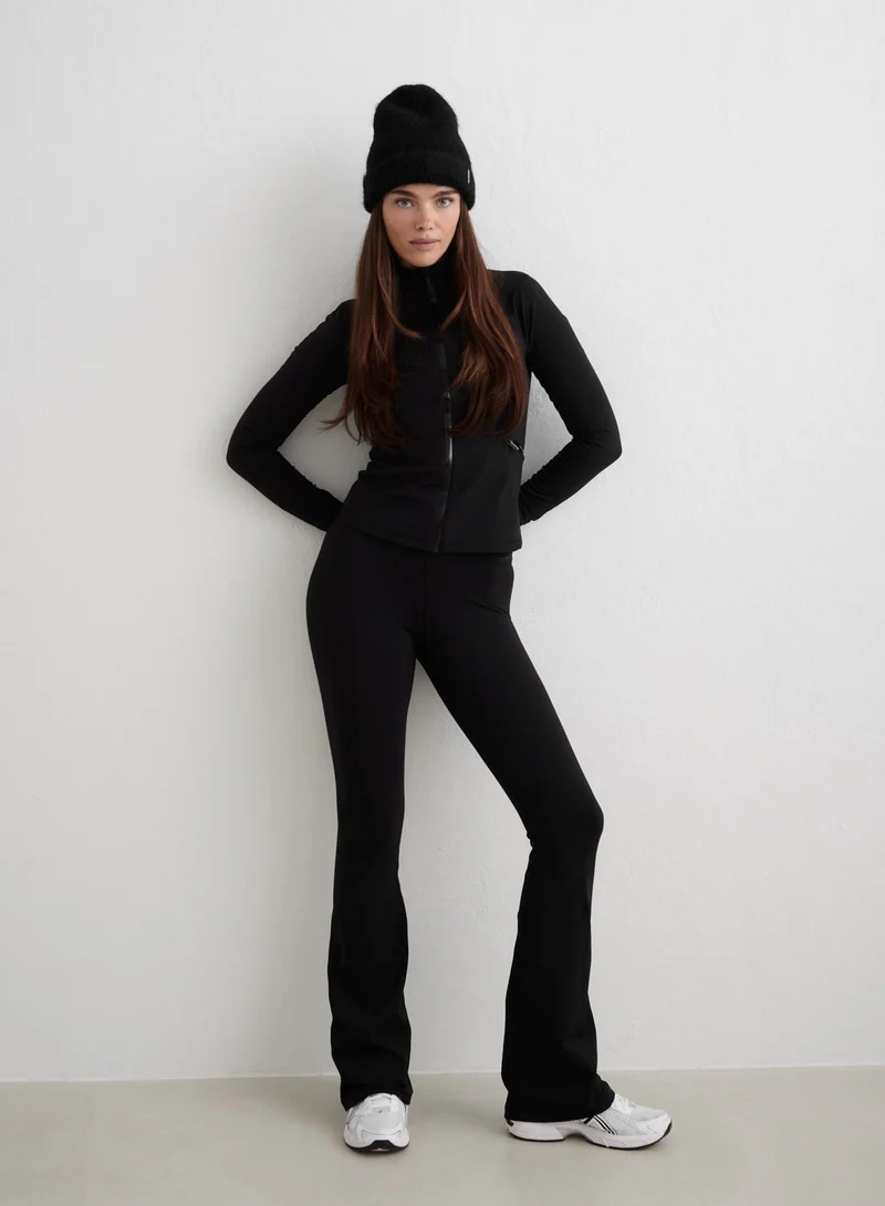 Black Warming Flare Tights