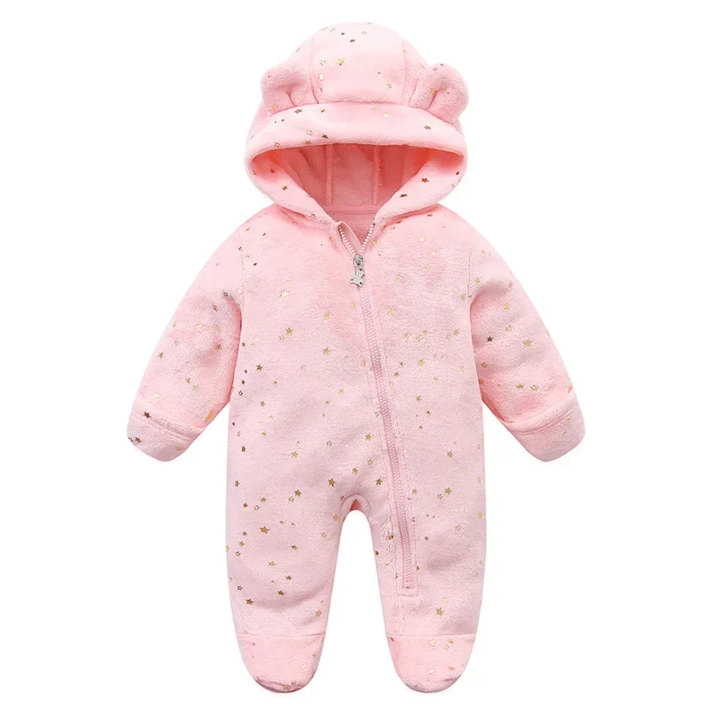 Newborn Flannel Jumpsuit – Warm Cartoon Romper