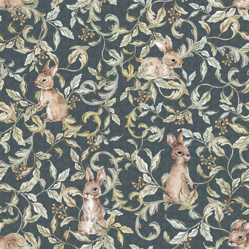 Rabbits Groove Dark tapet – Dekornik