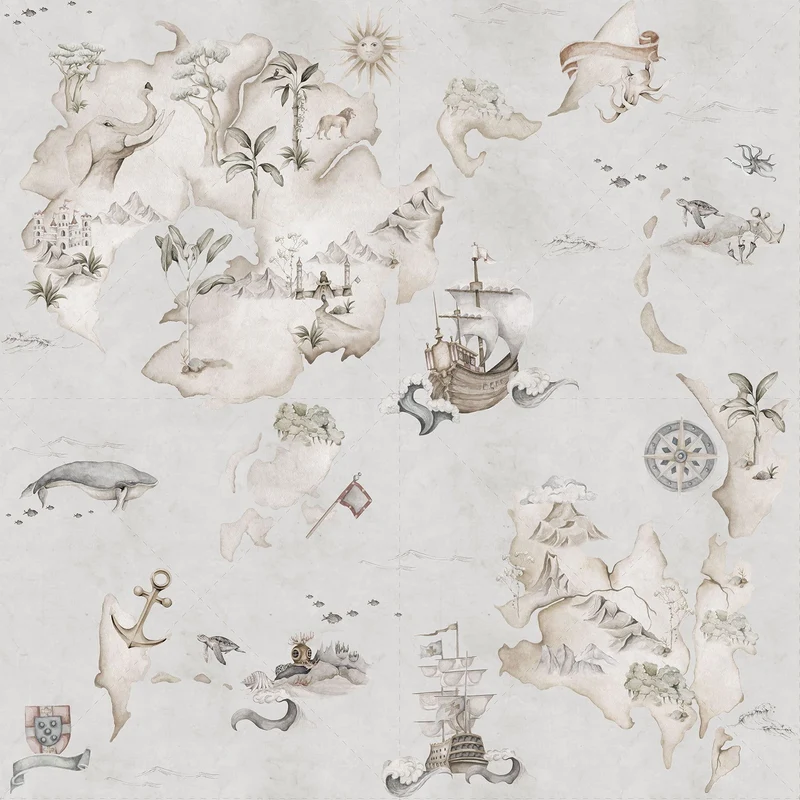 Map Stories From The Sea tapet – Dekornik
