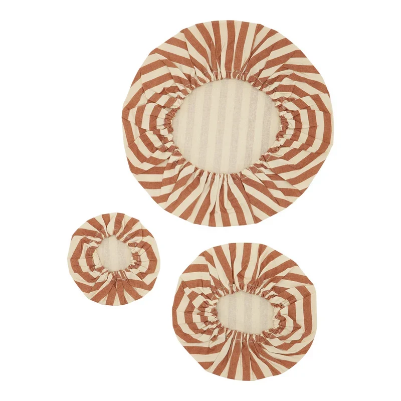 Haps Nordic - 3-pak cotton covers - terracotta stripe