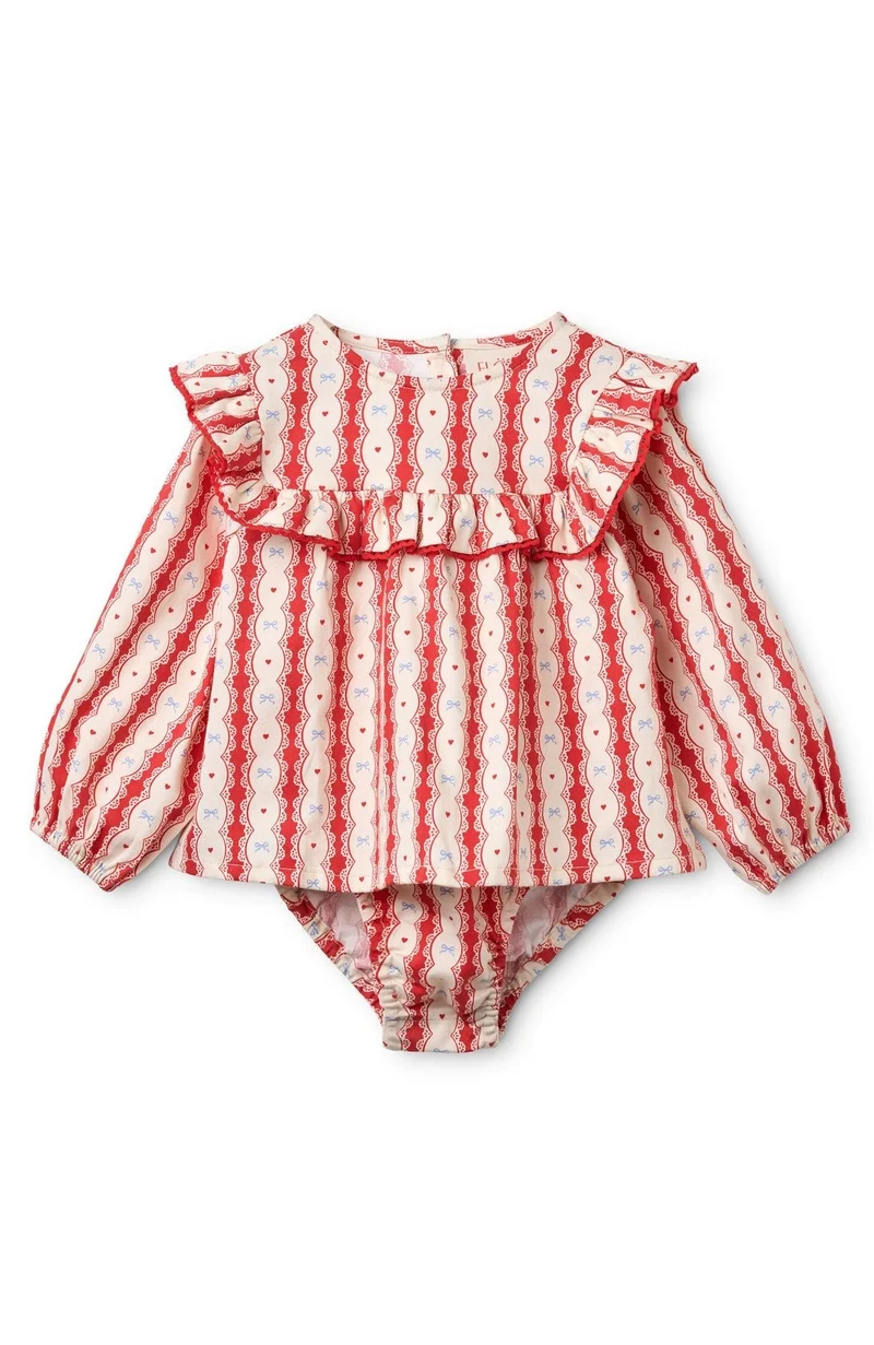 Joy Romper - Lace Stripe