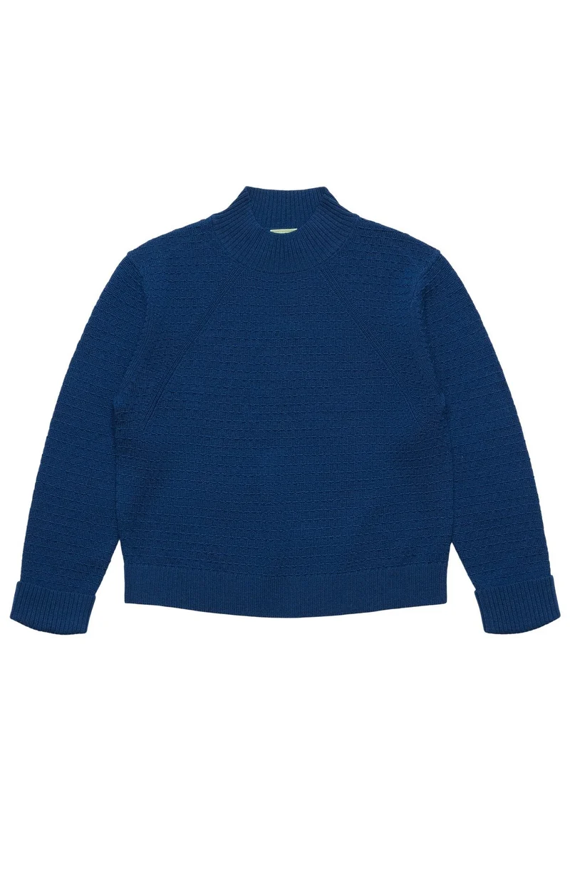Mock Neck Jumper - Deep Indigo
