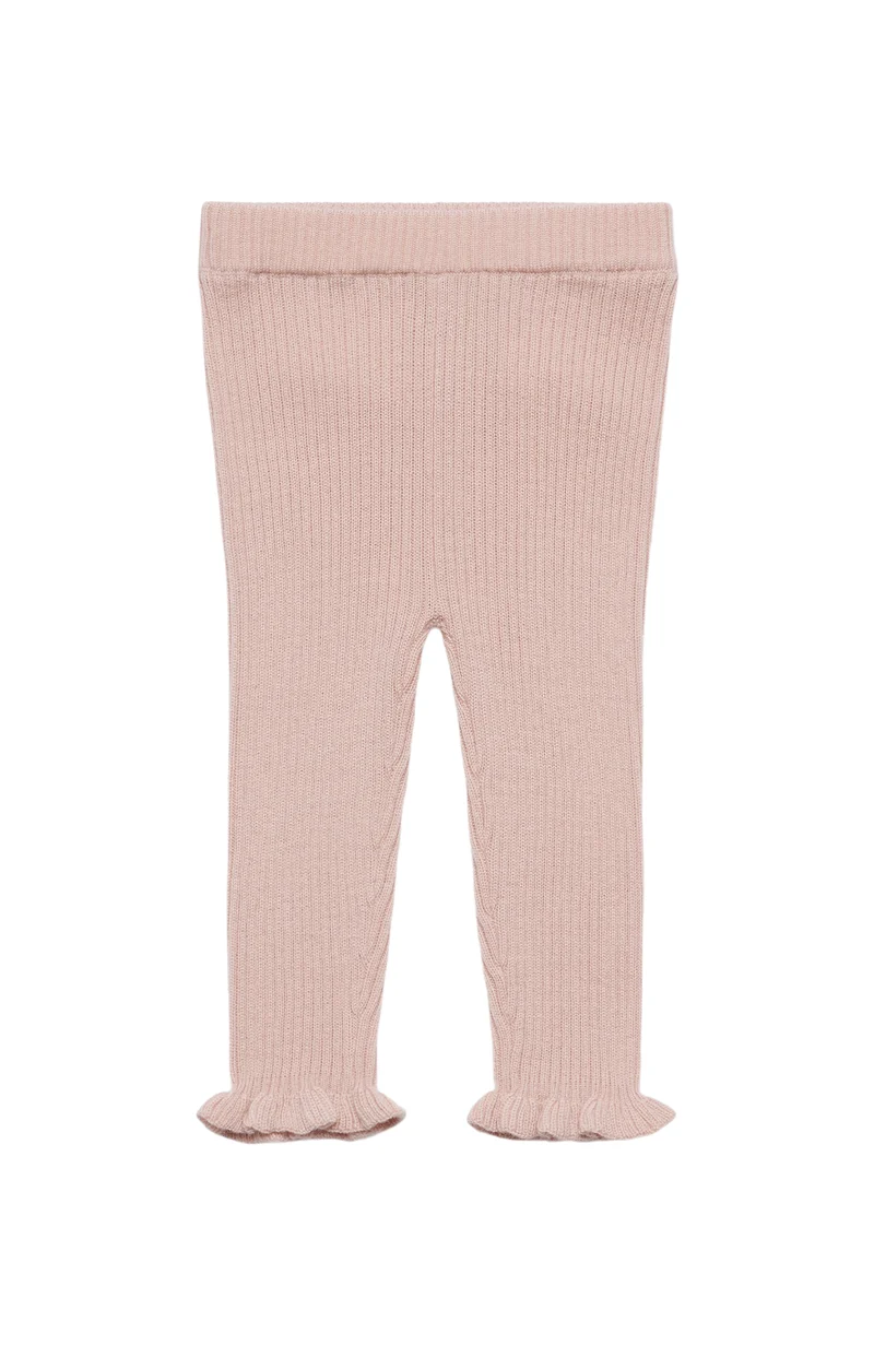 Baby Ruffle Leggings - Pale Rose