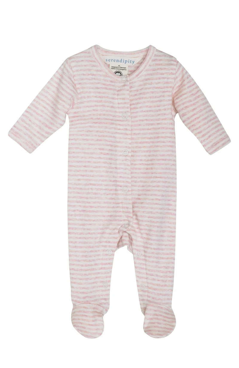 Newborn Suit w/ feet - Orchid/Offwhite