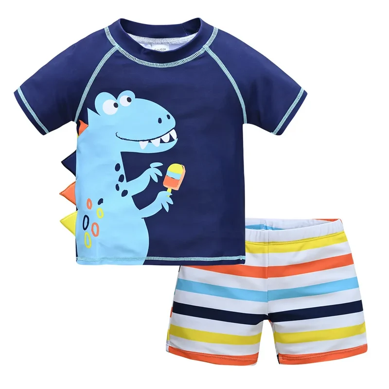 Boys 2-Piece Swimsuit Set – Cool Print 1–7 Years
