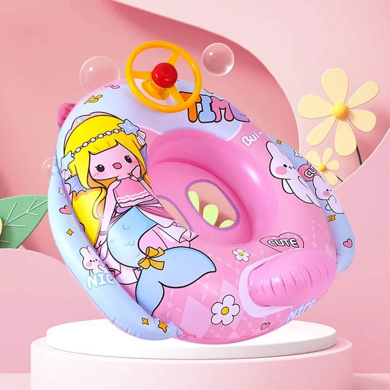 Baby Inflatable Swimming Ring – Cute Animal Steering Wheel