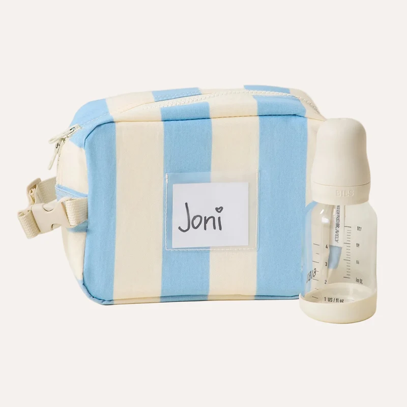 Mini Cooler Bag | Blue Wide Stripe