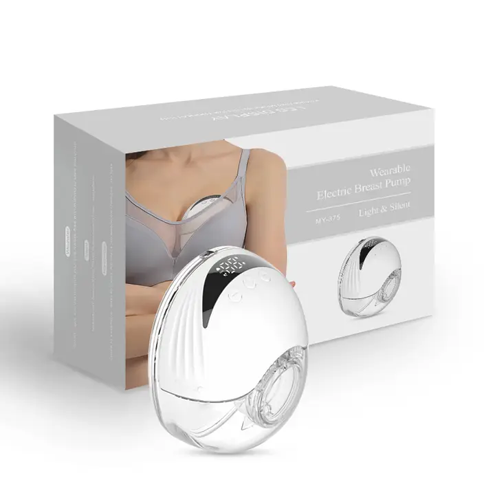 Wearable Electric Breast Pump for Breast Feeding Pump BPA-Free Hands-Free 4 Modes and 12 Levels Breast Pump with LED Display, 1 piece
