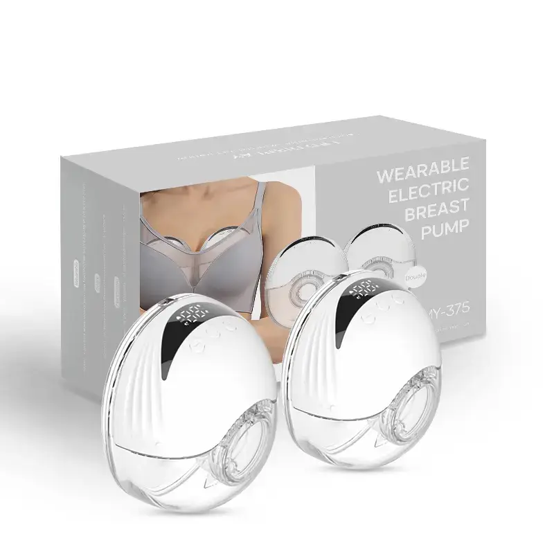 Wearable Electric Breast Pump for Breast Feeding Pump BPA-Free Hands-Free 4 Modes and 12 Levels Breast Pump with LED Display, 2 piece