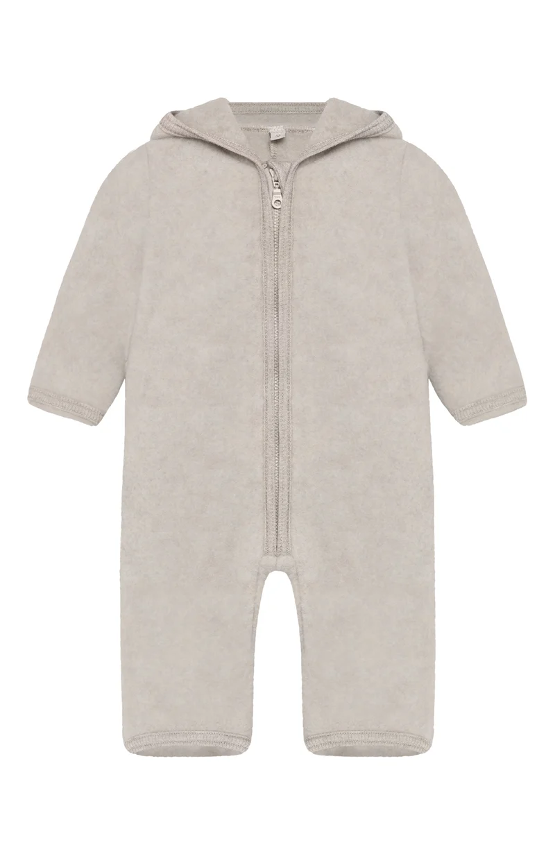 Pram Suit Ears Wool Fleece - Camel Melange