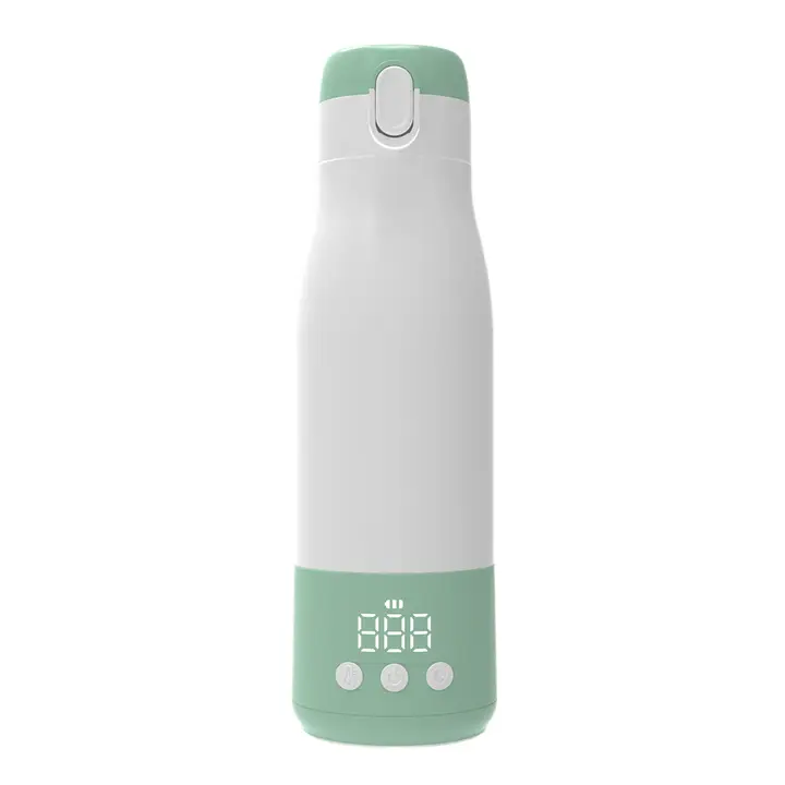 Portable Wireless Rechargeable Milk and Water Heater for Infant Feeding | Fast 3-Min Wireless Milk and Water Warmer | 9000mAh Long-Lasting Battery and LCD Display | Portable Rechargeable Heater with Constant Temperature 350ml