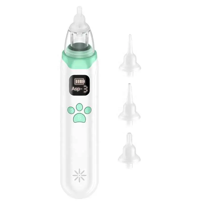 Electric Nasal Aspirator USB-C Rechargeable | Gentle Nasal Aspirator for Infants and Toddlers | 3-Level Suction Nasal Aspirator with Soft Silicone Tips || Nasal Aspirator with 3 Hygienic Silicone Tips for gentle Decongestion