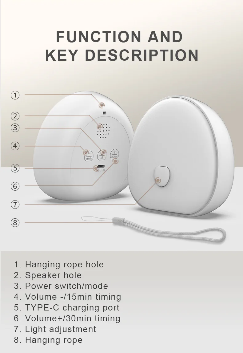 Baby White Noise Machine – Soothing LED Night Light