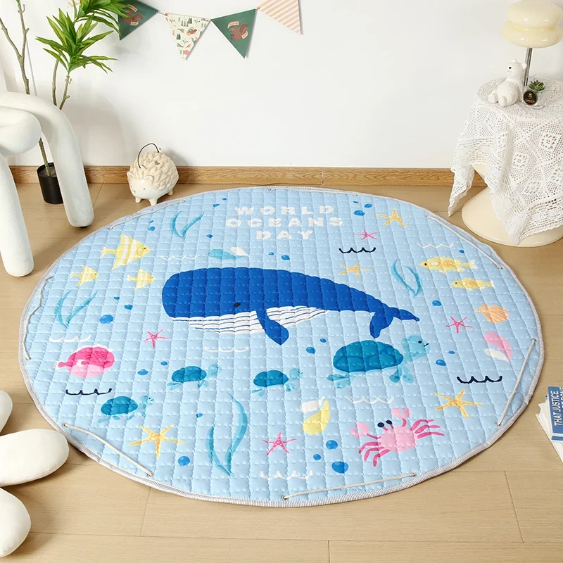Round Baby Play Mat 150cm – Foldable Cartoon Floor Rug