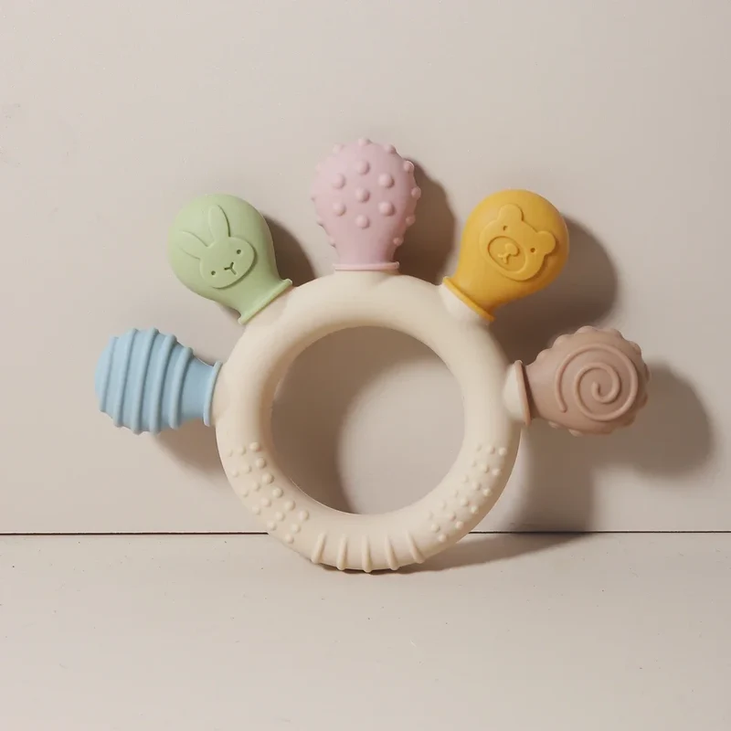 Silicone Baby Ring Teether – Colourful Gum Soother