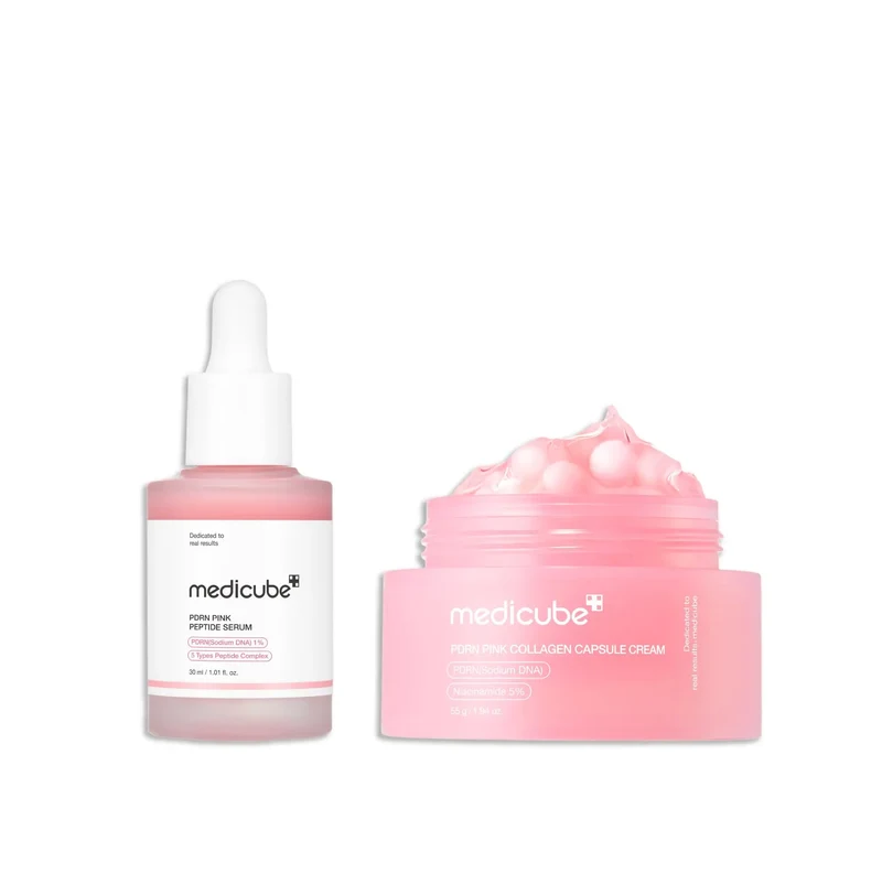 medicube PDRN Pink Peptide Serum 30ml + PDRN Pink Collagen Capsule Cream 55g