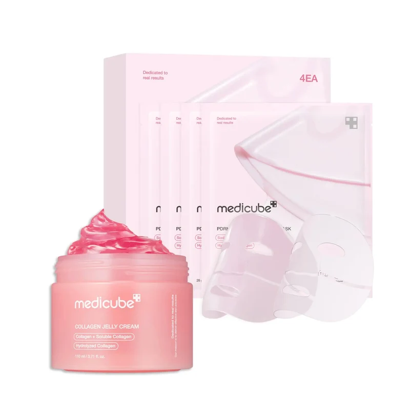 medicube Collagen Jelly Cream 110ml + PDRN pink collagen jelly gel mask 4pcs