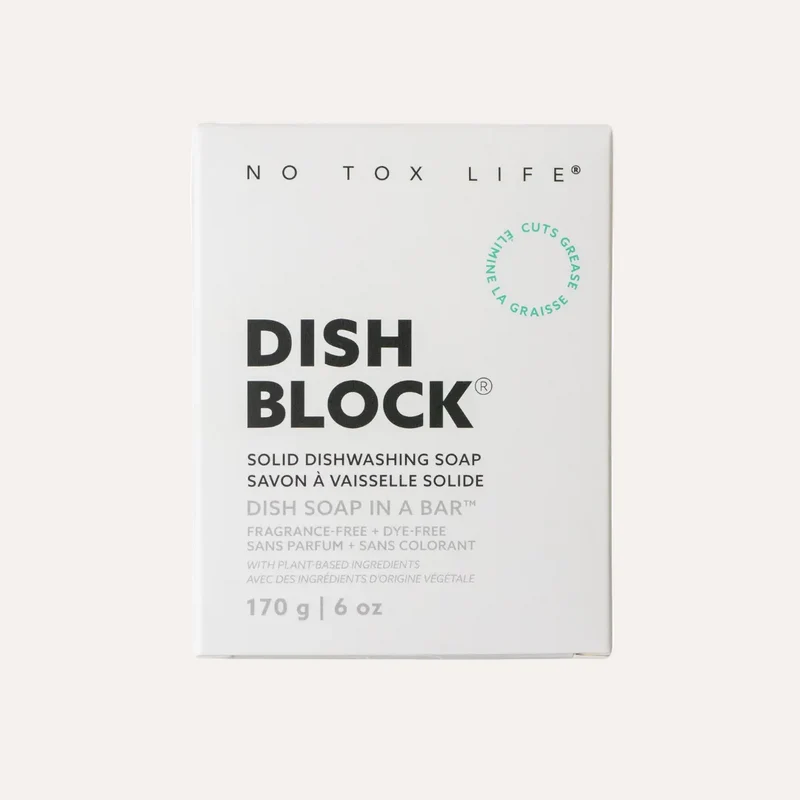 DISH BLOCK® solid dish soap - 6 oz (170g) bar - No Tox Life®