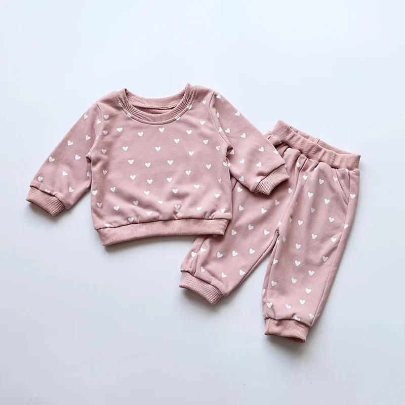 Heart Print Hoodie Set – Cozy Casual