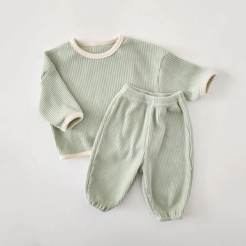 Korean Waffle Suit – Comfy 2-Piece Set