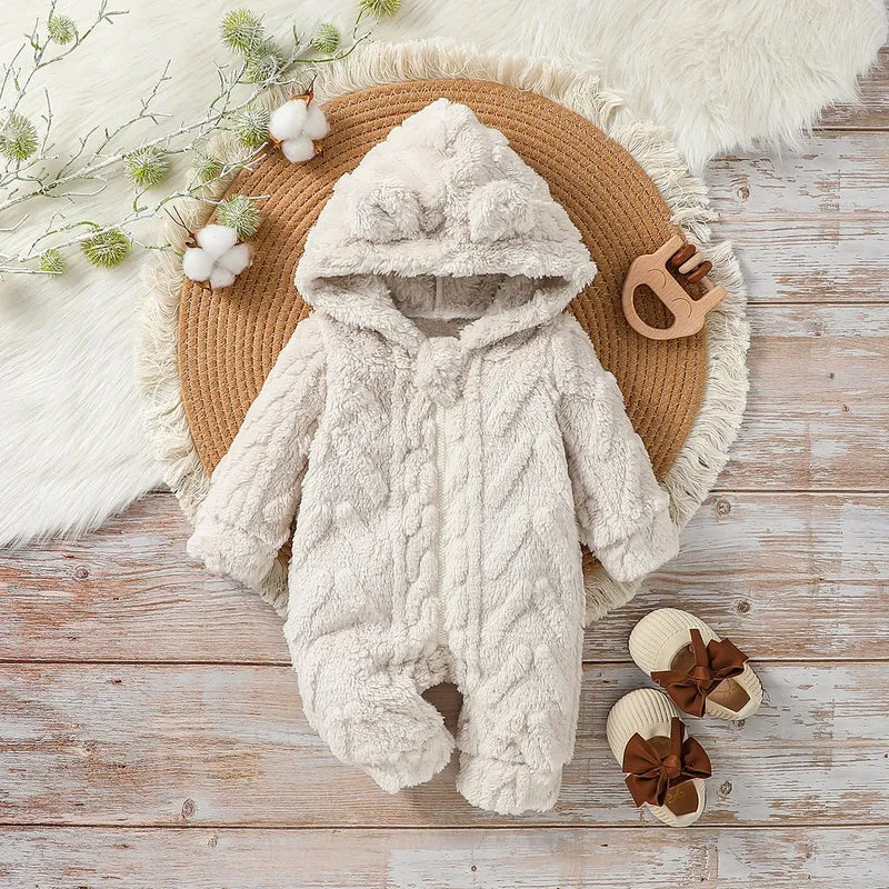 Baby Boys Winter Zipper Jumpsuit – Newborn Warmth