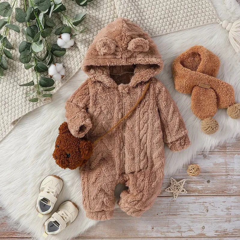Baby Boys Winter Hooded Jumpsuit – Warm Cozy Comfort