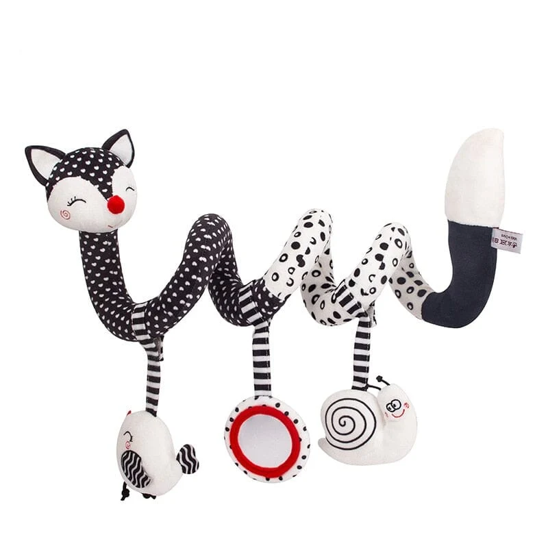 Baby Black White Stroller Spiral Plush Toys