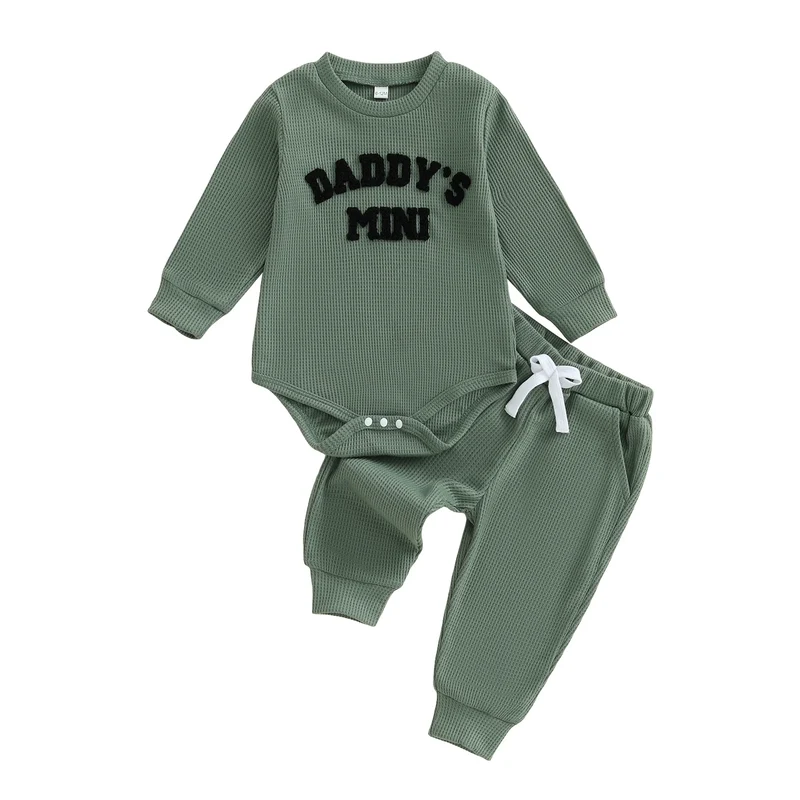 Daddy's Mini Waffle Bodysuit & Jogger Pants – Fall Fashion