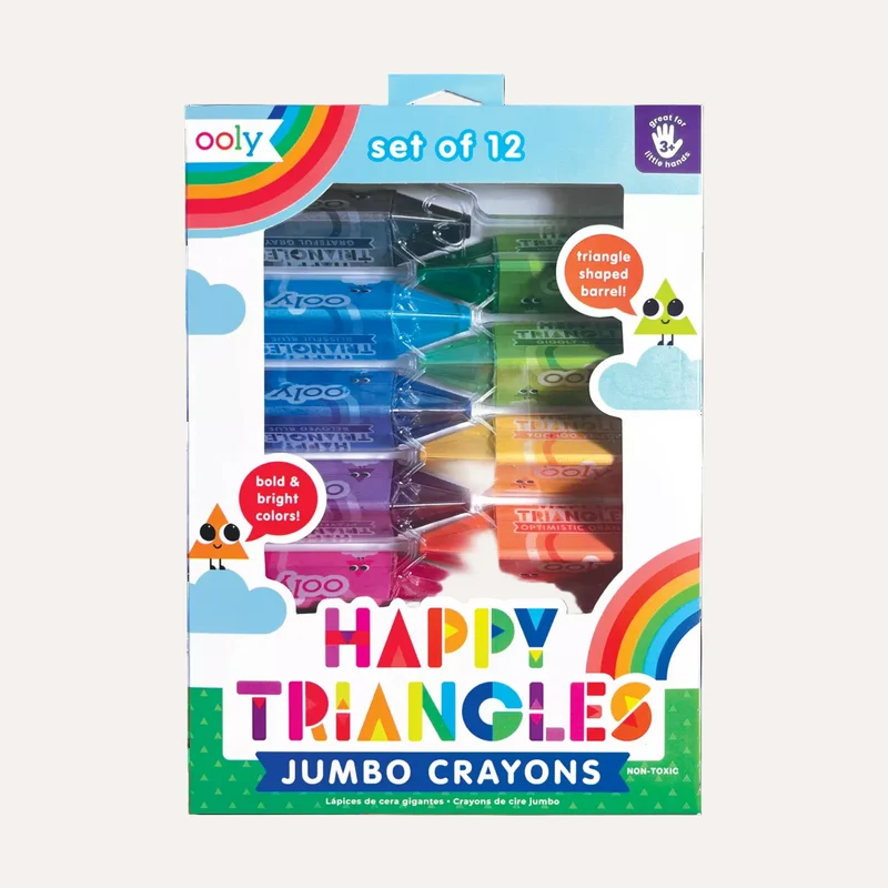 Happy Triangles Jumbo Crayons - Set of 12