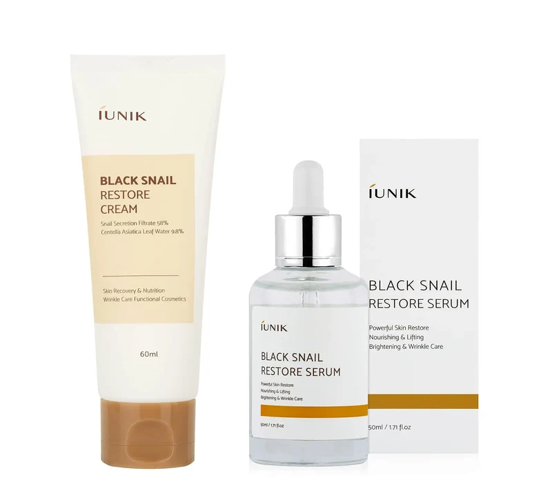 iUNIK Black Snail Restore Serum 50ml + iUNIK Black Snail Restore Cream, 60ml