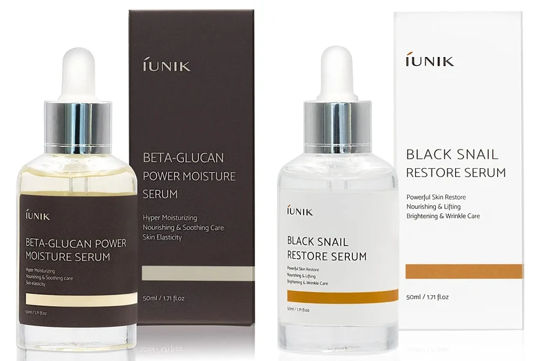 iUNIK Beta Glucan Power Moisture Serum 50m + iUNIK Black Snail Restore Serum 50ml