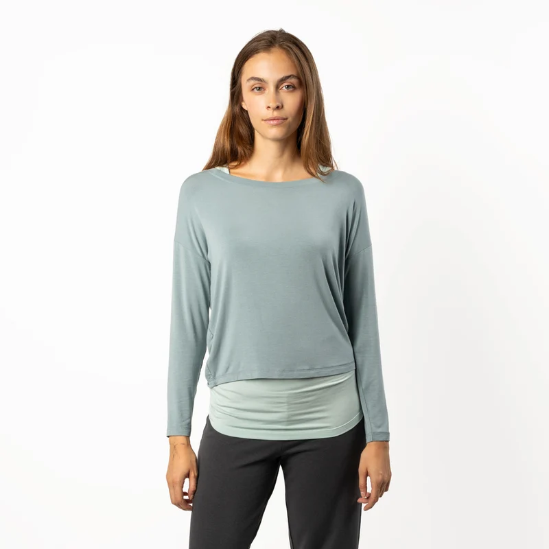 Living Crafts - yoga - 2-i-1 bluser - deep aqua