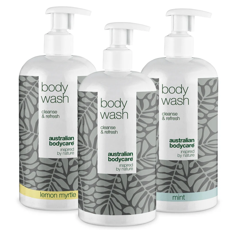 3 Body Wash - paketerbjudande — Paketerbjudande med tre body wash (500 ml): Tea Tree Oil, Lemon Myrtle & Mint