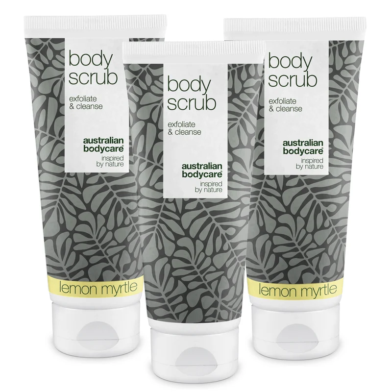 3 Body Scrub - paketerbjudande — Paketerbjudande med tre body scrub (200 ml): Tea Tree Oil & Lemon Myrtle