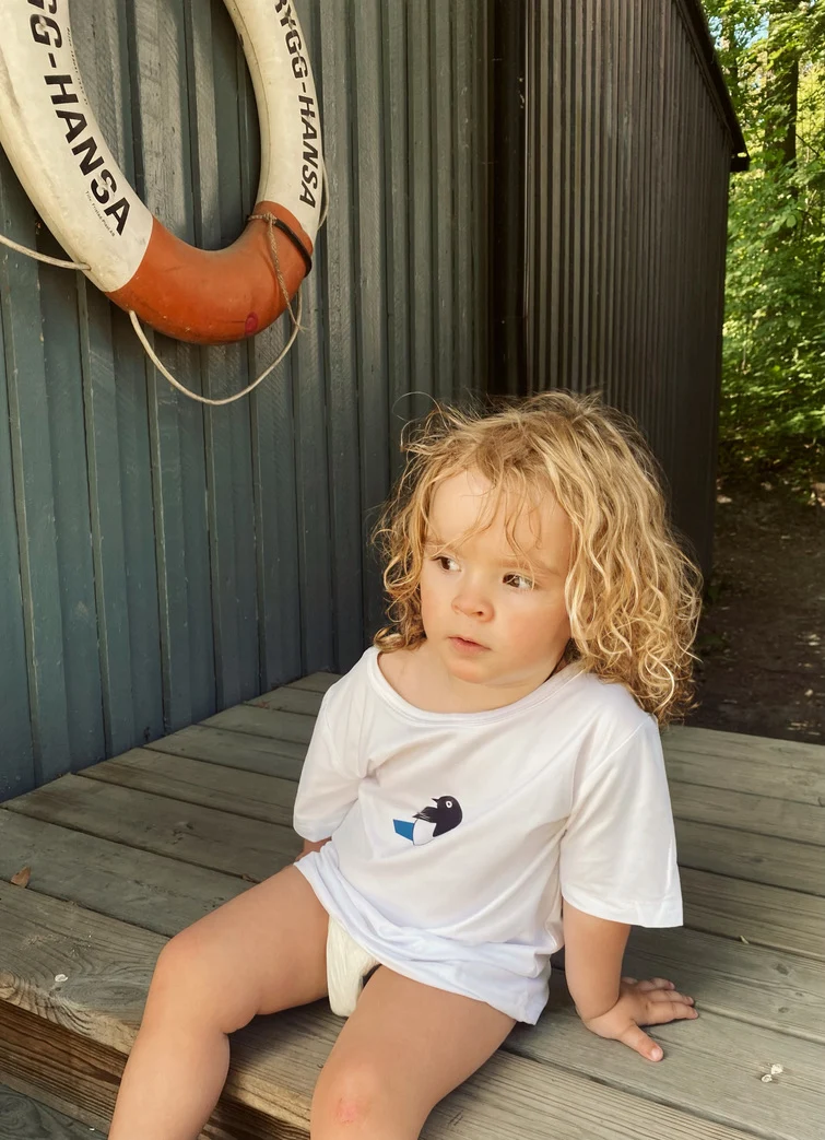 Oversized barn-T-shirt Skata – vit