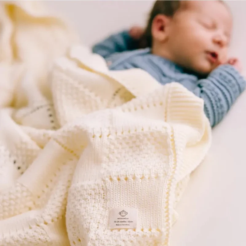 Babyfilt Ecru i ekologisk bomull – Micu Micu