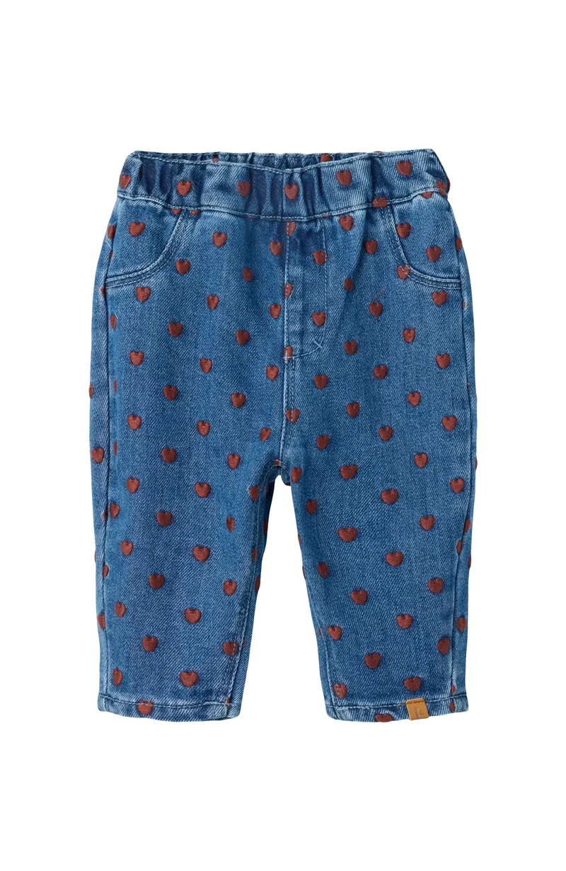 Liva Loose Jeans - Dark Blue Denim Hearts