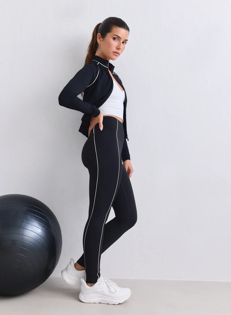 Black Sense Contrast Tights