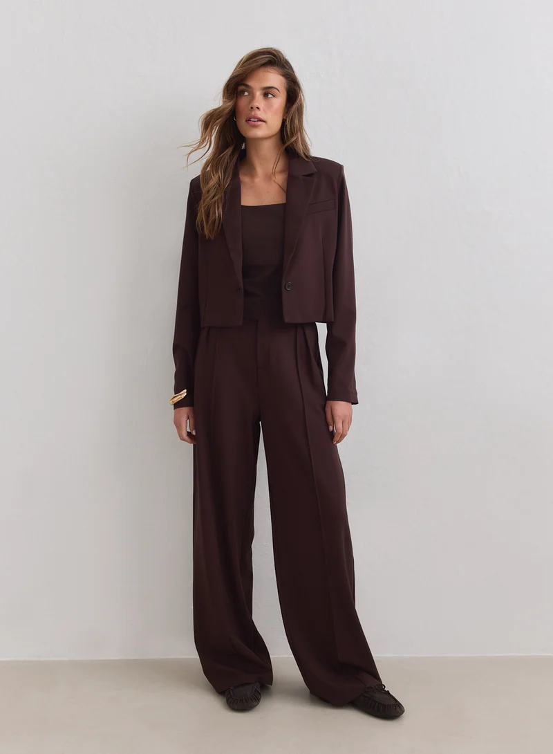 Chocolate Luxe Relaxed Tailored Pants
