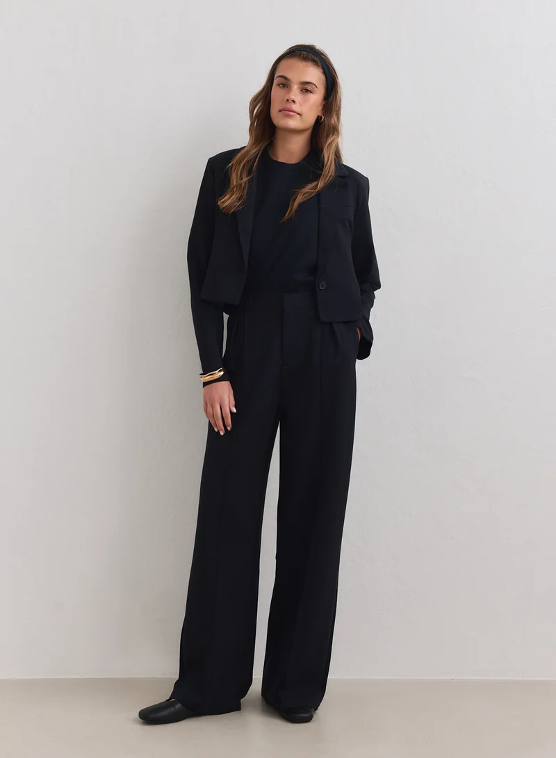 Black Luxe Relaxed Tailored Pants