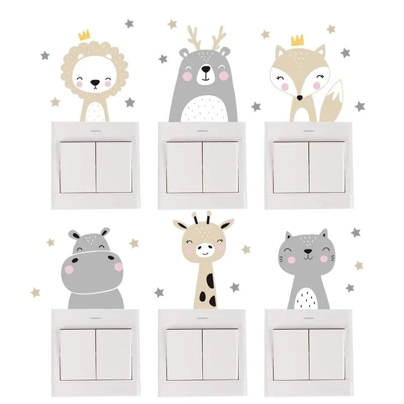 Cartoon Animals Switch Stickers