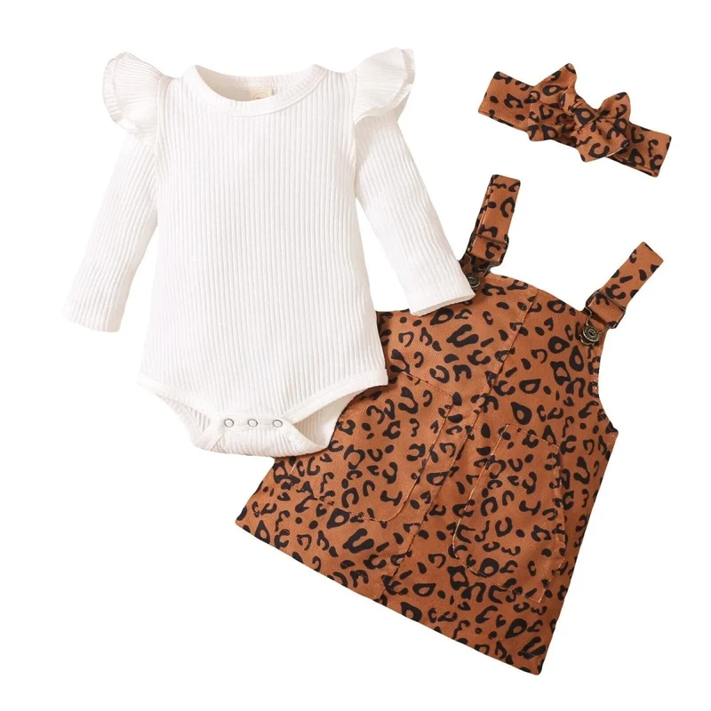 Baby Girl Suspender Skirt Leopard Print