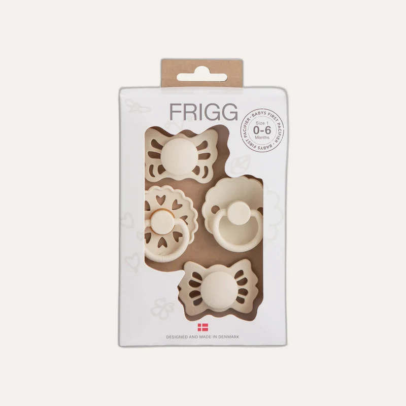 FRIGG Baby's First Pacifier Floral Heart (Cream) 4-Pack